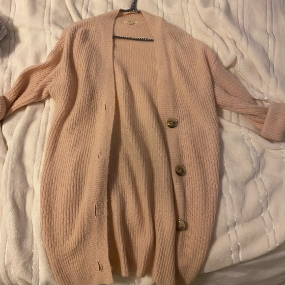 Pink Long Knit Cardigan - Picture 2 of 2